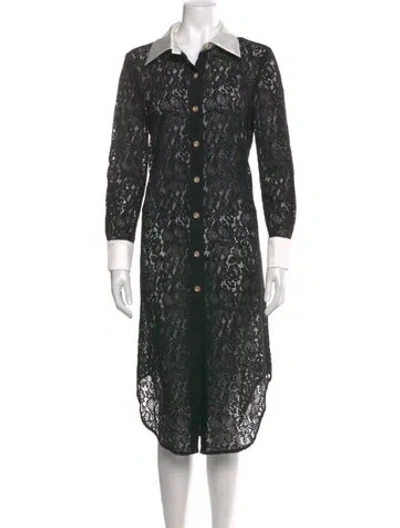 Pre-owned Edward Achour Lace Midi Length Dress In Multi