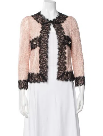 Pre-owned Edward Achour Lace Pattern Jacket In Multicolor