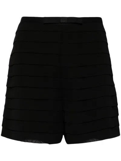 Edward Achour Paris Bow-detail Pleated Shorts In Black
