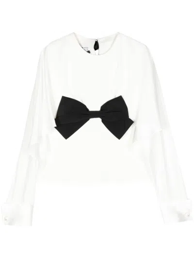 Edward Achour Paris Bow-embellished Blouse In 白色