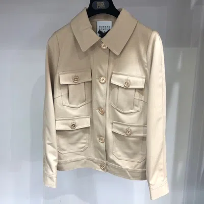 Edward Achour Paris Button Casual Jacket In Nude