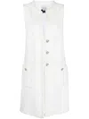 EDWARD ACHOUR PARIS BUTTON-FASTENING TWEED VEST-DRESS