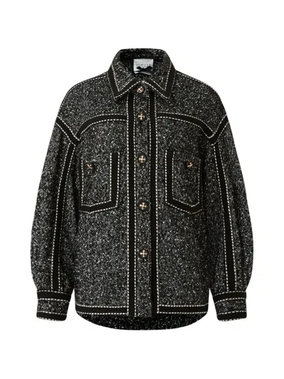 Edward Achour Paris Button-up Contrast-trim Jacket In Black