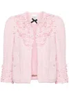 EDWARD ACHOUR PARIS FLORAL-APPLIQUÉ TWEED JACKET