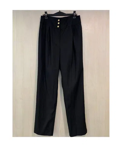 Edward Achour Paris High-waisted Casual Pants In Black