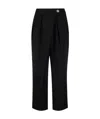 Edward Achour Paris High-waisted Cropped Trousers In Black