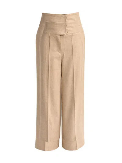 Edward Achour Paris Pressed-crease Tailored Trousers In Neutral