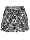 Edward Achour Paris Rough-cut Tweed Shorts In Schwarz
