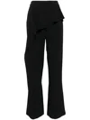 Edward Achour Paris Ruffled-detail Flared Trousers In Black