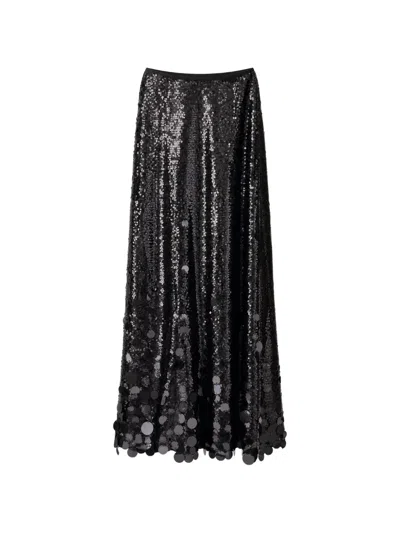 Edward Achour Paris Sequined Maxi Skirt In Black