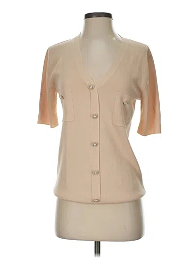 Pre-owned Edward Achour Paris Short Sleeve Blouse In Tan