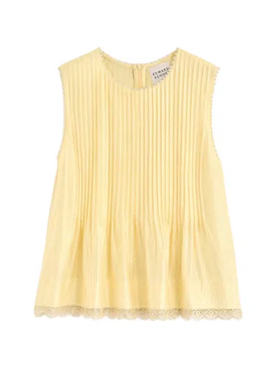 Edward Achour Paris Sleeveless Pleated Blouse In Neutral
