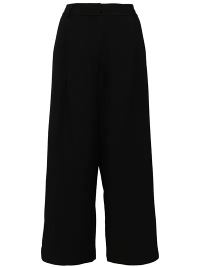 Edward Achour Paris Straight-leg Wool-silk Blend Trousers In Black