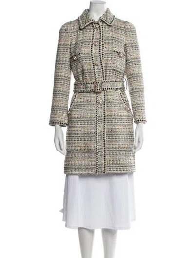 Pre-owned Edward Achour Plaid Print Coat In Multi