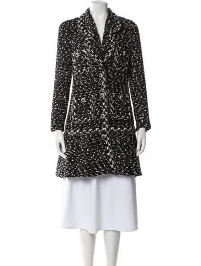 Pre-owned Edward Achour Printed Coat In Black