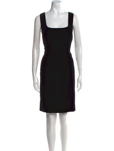 Pre-owned Edward Achour Square Neckline Knee-length Dress In Blue