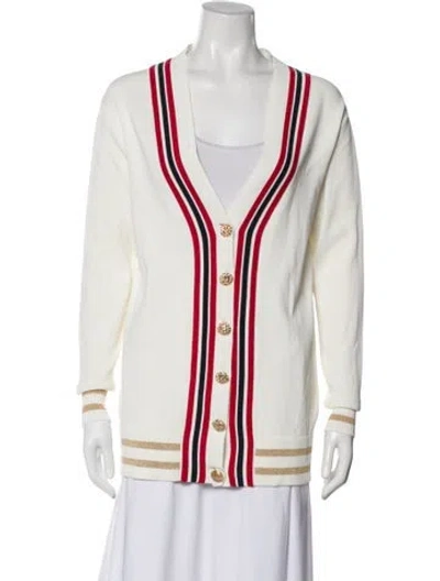 Pre-owned Edward Achour Striped Evening Jacket In White