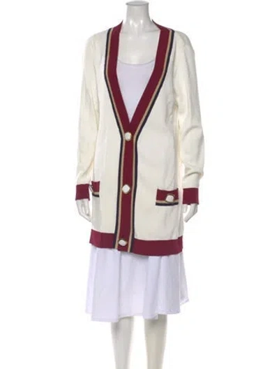 Pre-owned Edward Achour Striped V-neck Sweater In Multi