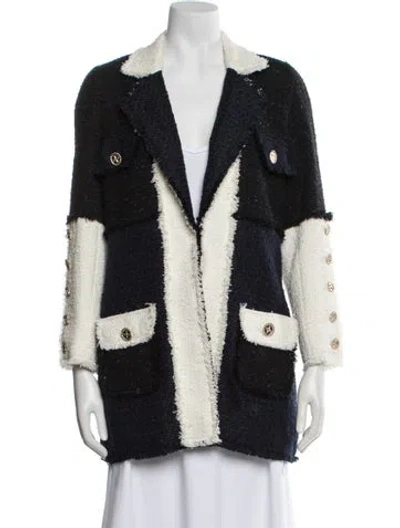 Pre-owned Edward Achour Tweed Pattern Blazer In Multi