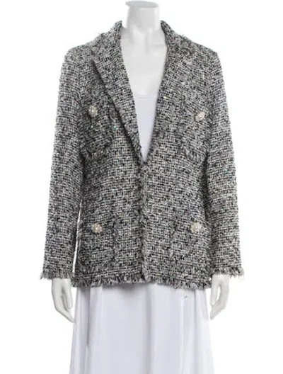 Pre-owned Edward Achour Tweed Pattern Blazer In Multicolor