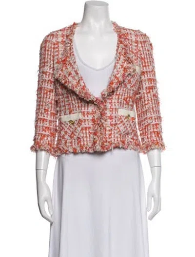 Pre-owned Edward Achour Tweed Pattern Blazer In Multicolor