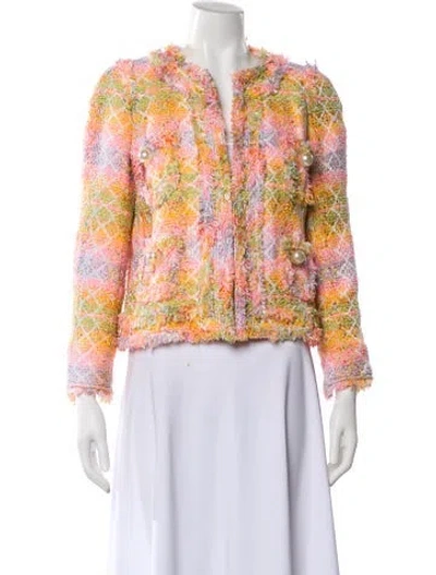 Pre-owned Edward Achour Tweed Pattern Evening Jacket In Multi