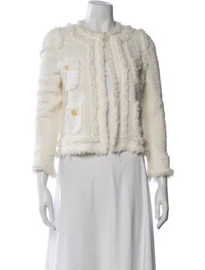 Pre-owned Edward Achour Tweed Pattern Jacket In Neutrals