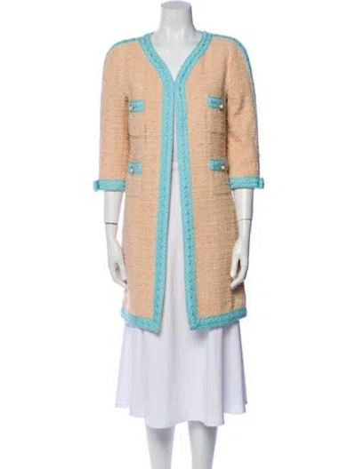 Pre-owned Edward Achour Tweed Striped Evening Jacket In Multi