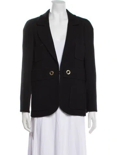 Pre-owned Edward Achour Virgin Wool Blazer In Black