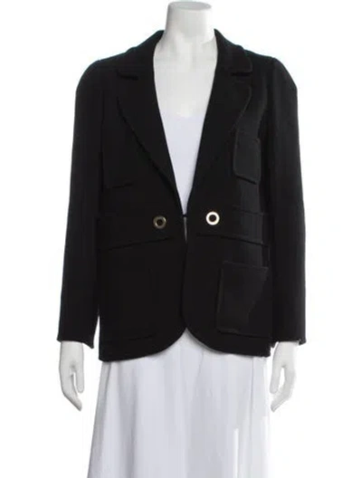 Pre-owned Edward Achour Virgin Wool Blazer In Black