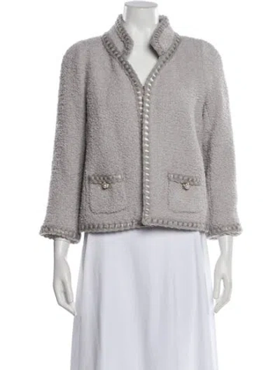 Pre-owned Edward Achour Virgin Wool Evening Jacket In Gray