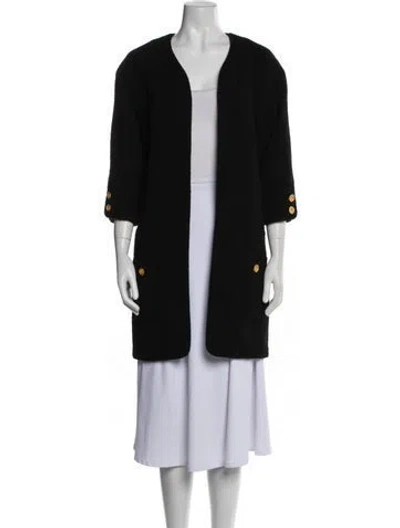 Pre-owned Edward Achour Wool Coat W/ Tags In Black