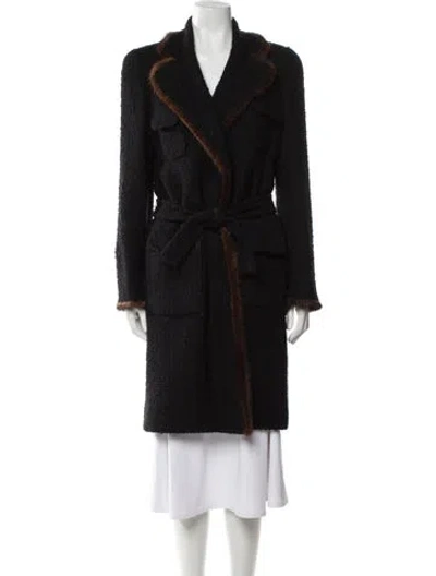 Pre-owned Edward Achour Wool Fur Jacket In Black