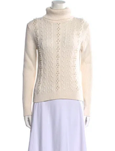 Pre-owned Edward Achour Wool Turtleneck Sweater In Neutral