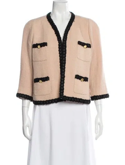 Pre-owned Edward Achour Wool Tweed Pattern Blazer In Neutral