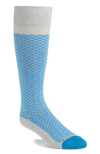 Edward Armah Basket Weave Dress Socks In Blue