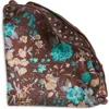Edward Armah Men's Silk Reversible Floral And Geometric Pocket Round In Brown