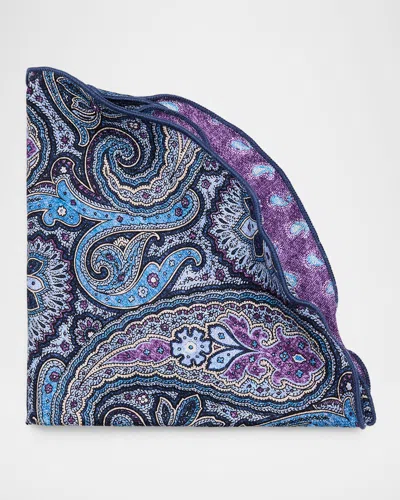 Edward Armah Men's Reversible Paisley Silk Pocket Circle In Purple