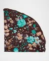 Edward Armah Men's Silk Reversible Floral And Geometric Pocket Round In Brown