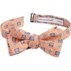 Edward Armah Neat Houndstooth Floral Silk Bow Tie In Orange