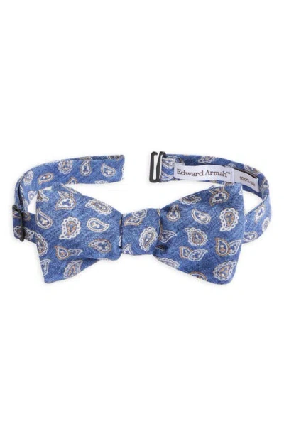 Edward Armah Neat Paisley Silk Bow Tie In Denim