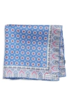 Shop Edward Armah Neat Silk Pocket Square In Denim