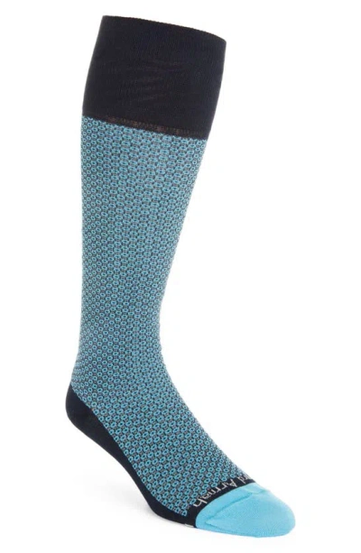 Edward Armah Neat Tall Compression Dress Socks In Blue