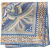 Shop Edward Armah Persian Print Silk Pocket Square In Denim