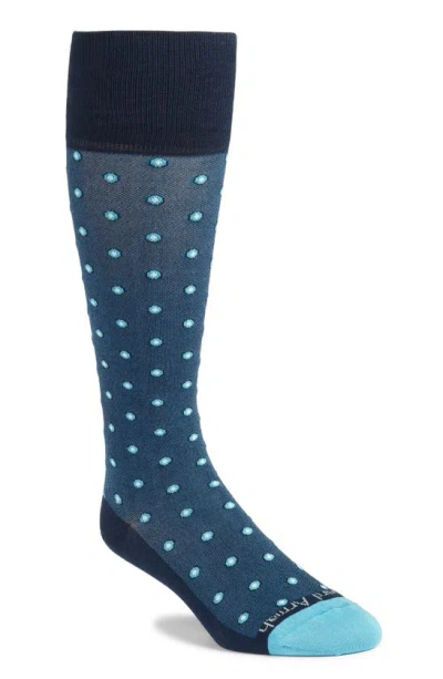 Edward Armah Shadow Dot Dress Socks In Blue