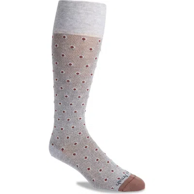 Edward Armah Shadowed Dots Tall Dress Socks In Gray