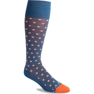 Edward Armah Shadowed Dots Tall Dress Socks In Blue