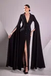 EDWARD ARSOUNI CREPE CADY AND SATIN DUCHESSE GOWN