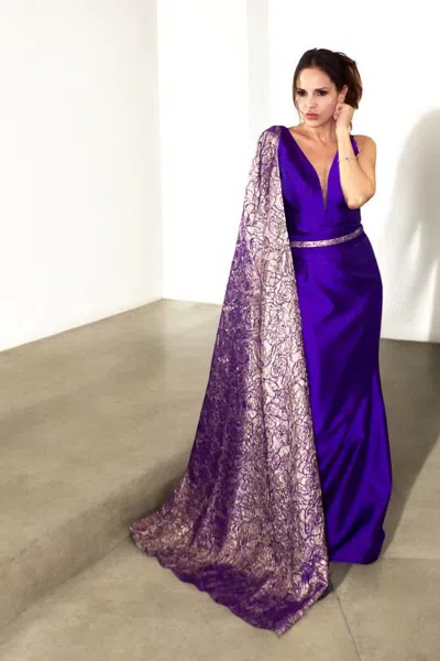 Edward Arsouni One Sleeve Sateen Gown In Gold