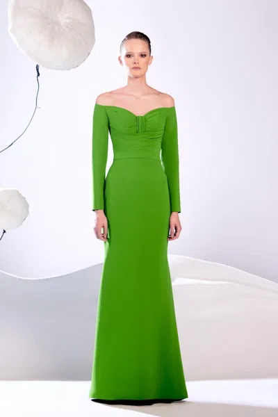 Edward Arsouni Open Neck Gown In Pink